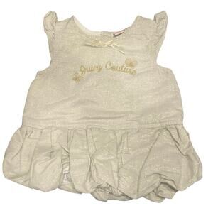 Juicy‎ Couture baby gold dress bubble hem gold embroidered logo - Size 24 month
